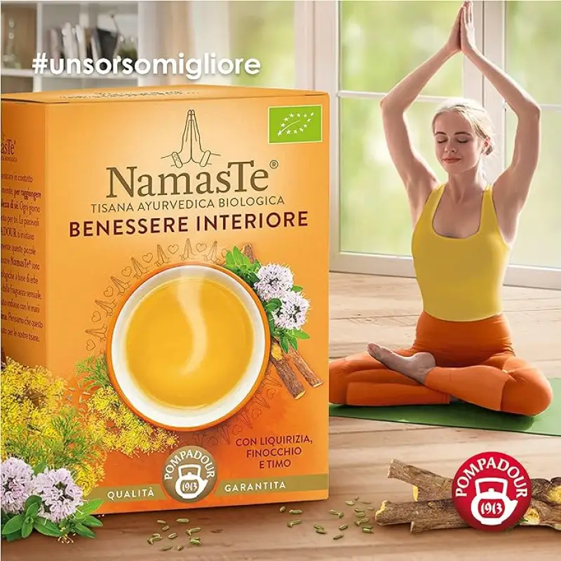 Namaste Pompadour Organic Ayurvedic Bio Bunastare Interioara 15 x 1,8 g Bax 6 buc.